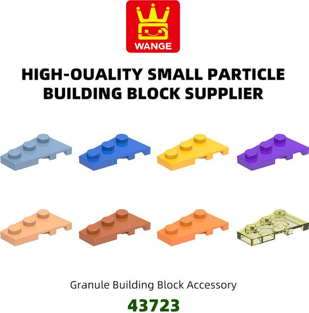 WANGE 43723 Linker Zahn Flach 3 Löcher, Kleinpartikel-Bausteine, 140-teiliges Set, ab 6 Jahren - Bild 1