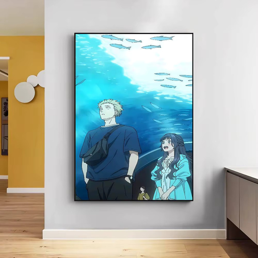 Wasserfester Anime-Poster Aufkleber mit Blumenblüten Design in Mehrfarbig, Rechteckig, B/H: 15 x 15 cm - Bild 4