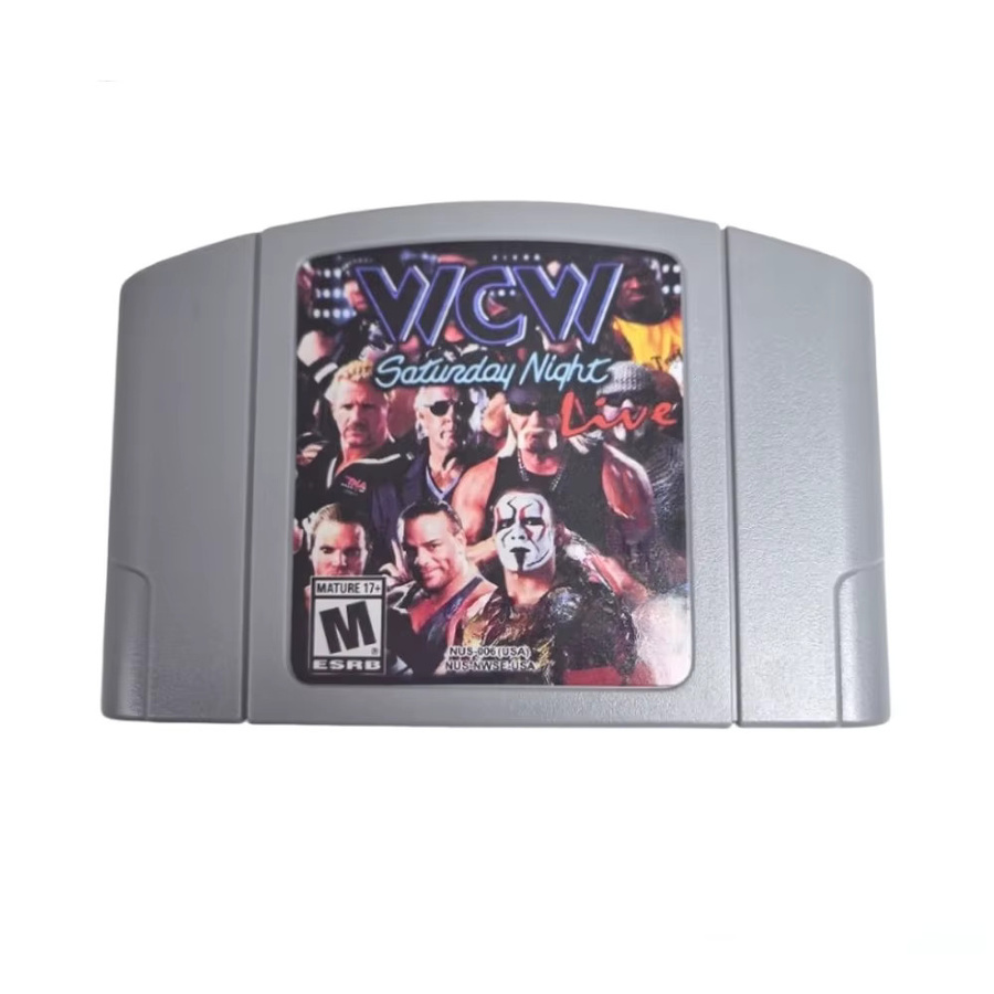 Nintendo 64 Spielkassette WCW Saturday Night und WrestleMania X US-Version Retro Sport Spiele in Grau - Bild 1