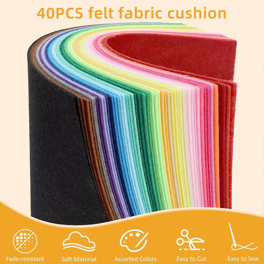 40 Stück bunter Filzstoff in Multicolour zum Basteln und Nähen - Bild 2