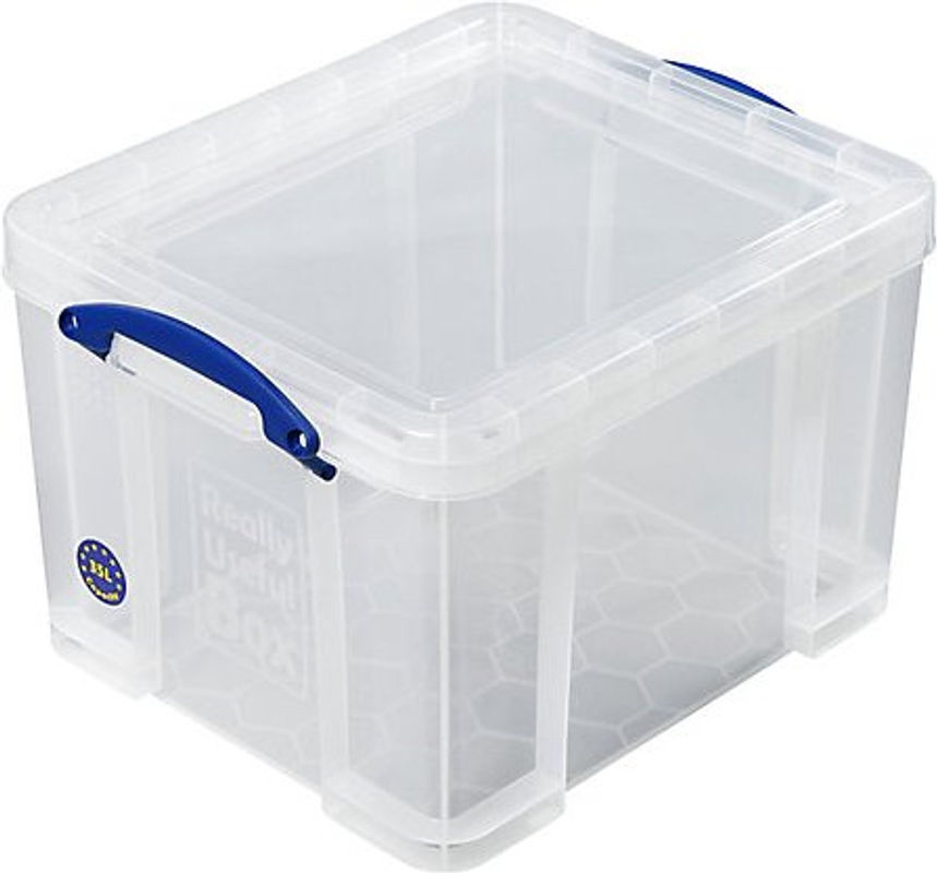 Really Useful Box Transportbox mit Deckel und Klappgriffen, transparent, Volumen 35 l, B/T/H: 39,0 x 48,0 x 31,0 cm - Bild 2