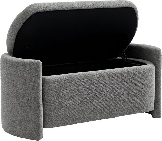 HOMCOM Sitzbank mit Stauraum als Polsterbank in Grau, B/T/H: 105 x 44 x 45 cm - Bild 1