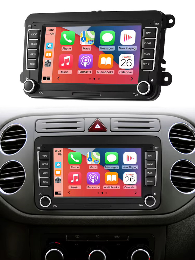 Road Top 7 Zoll Linux Auto-Multimedia-Display mit kabellosem CarPlay und Android Auto für Volkswagen, Seat und Skoda in Schwarz - Bild 5