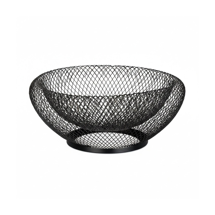 Relaxdays Obstschale aus Metall in Schwarz, doppelwandig, B: 25 cm, H: 10 cm - Bild 2