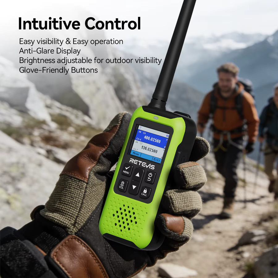 Retevis EZTalk 65 GPS BDS Walkie-Talkie in Grün mit Bluetooth-App-Steuerung, UHF VHF GMRS Zweiwege-Funkgerät für Camping und Wandern - Bild 5