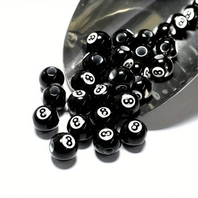 QYWCTZ Acrylperlen, Schwarz und Weiß, 12 mm, Unisex - Bild 1