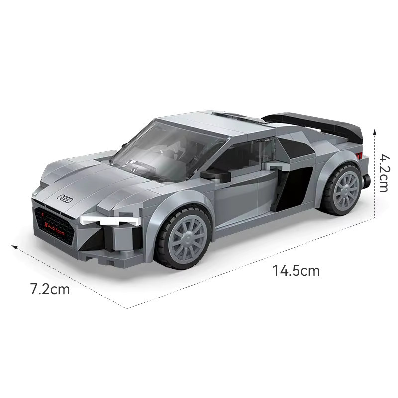 barweer R8 Coupé 2019 Rennwagen, Baukasten, 1:24, Klemmbausteine - Bild 6