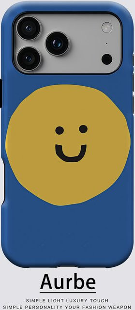 Aurbe Matte 2-in-1 MagSafe Hülle mit Smiley-Design für iPhone 17 16 15 14 Plus Pro Max, Stoßfeste Hartschale, Blau - Bild 1