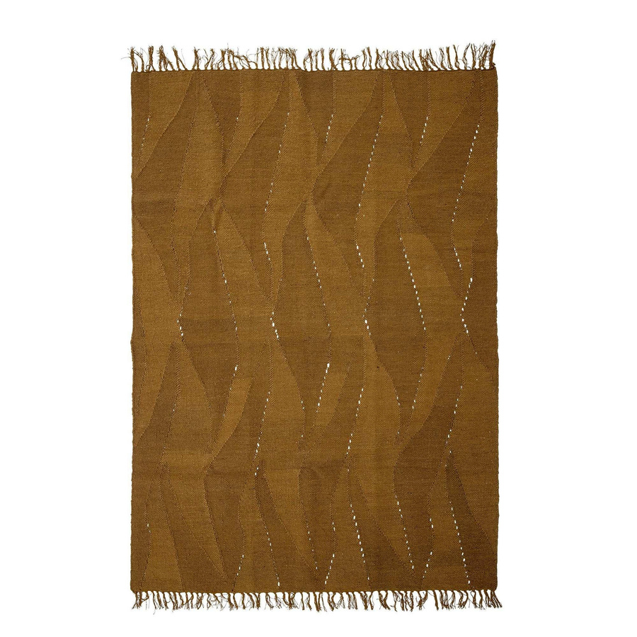 Bloomingville Wollteppich Zola in Braun mit grafischem Muster im skandinavischen Design, B: 140 cm, T: 200 cm - Bild 1