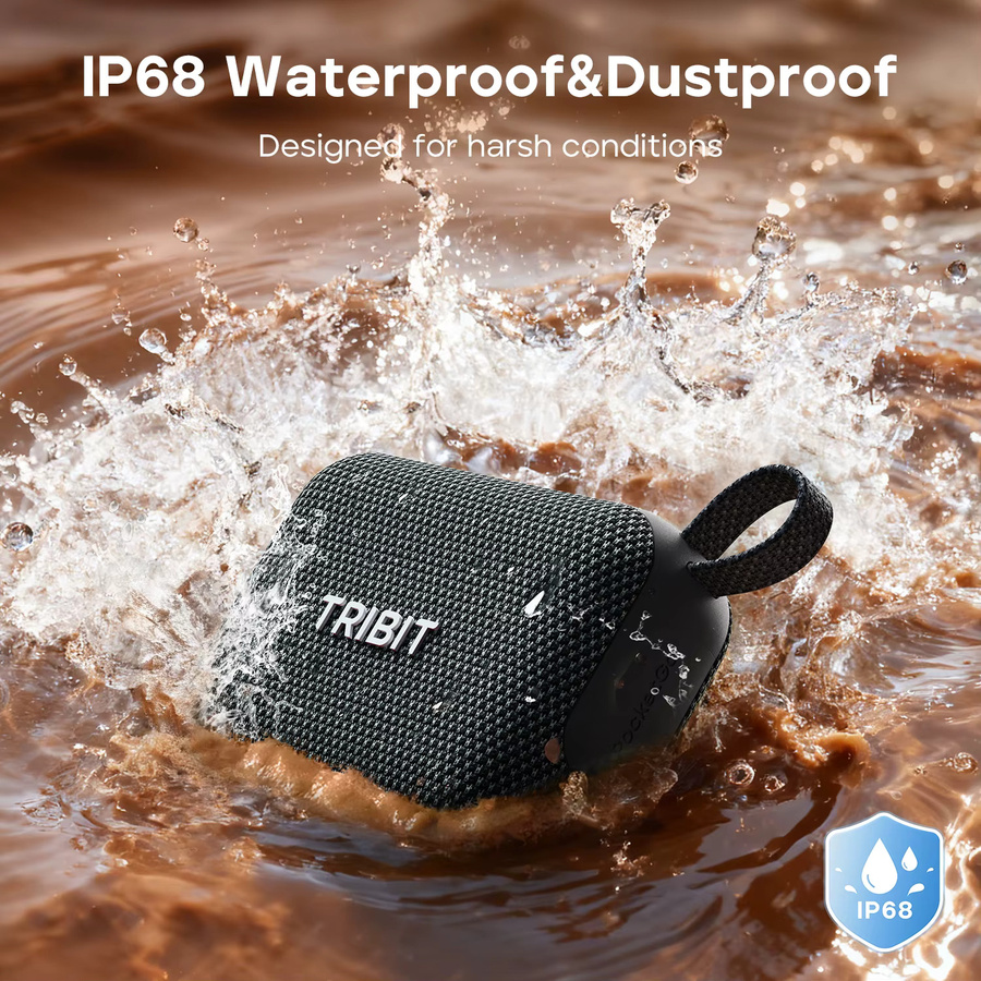 Tribit PocketGo Tragbarer Bluetooth-Lautsprecher IP68 Wasserdicht mit 20 Stunden Spielzeit und TF-Kartensteckplatz in Schwarz oder Grün - Bild 4