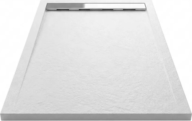 Mirlo Duschwanne Ribera aus Mineralguss, extra flach, Weiß, B/B: 120 x 80 cm - Bild 1