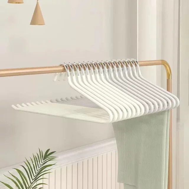 CZSAE 10er Set Teleskop-Hosenregal aus Kunststoff für Kleiderschränke in Schwarz und Weiß - Bild 1