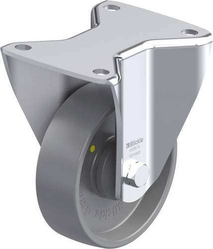 Blickle Stahlblech-Bockrolle BH-PO 125KA-3-ELS in Grau mit 125 mm Rad-Durchmesser und 300 kg Tragfähigkeit - Bild 1
