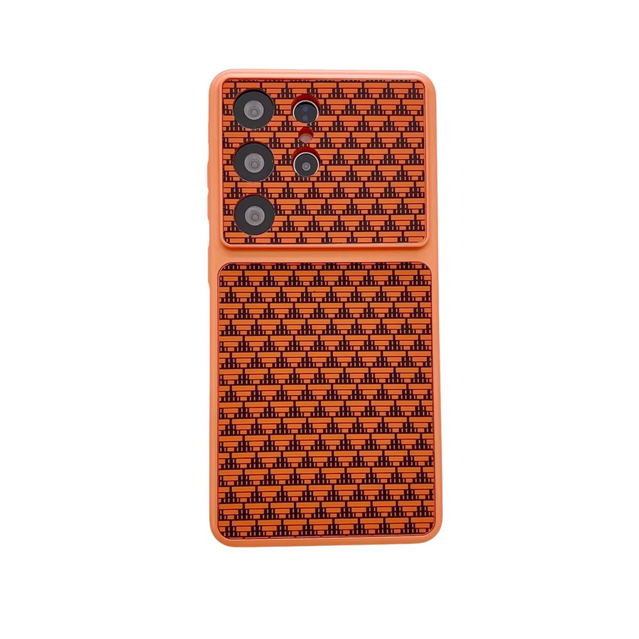 Magnetische Handyhülle mit geometrischem Muster für Samsung S26 Plus S25 S24 S23 Ultra, MagSafe kompatibel, Orange - Bild 2