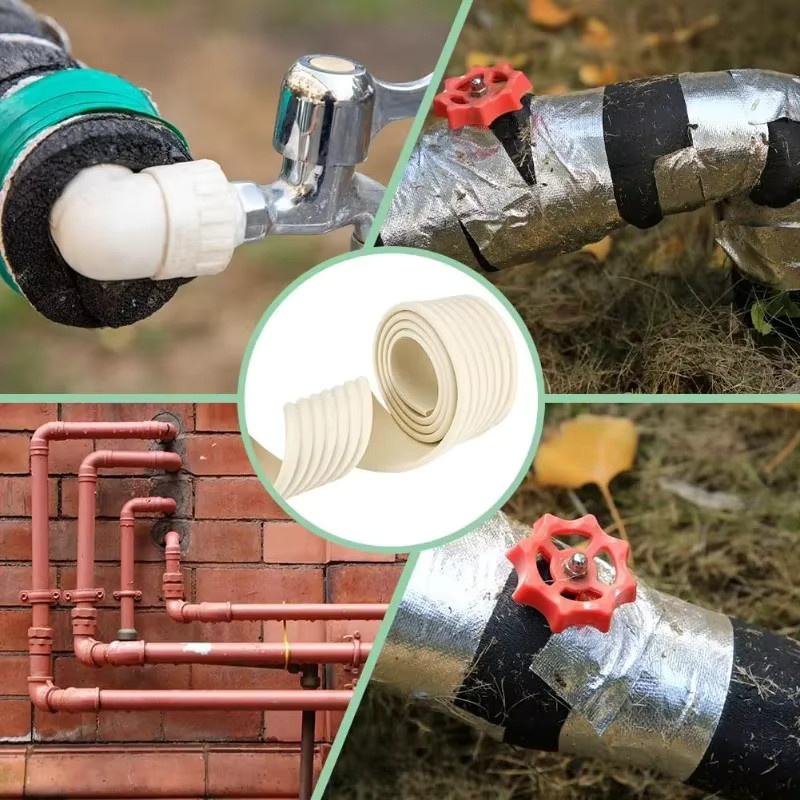 Bunte dekorative Rohrverkleidung als Ummantelung für Wasser-, Gas- und Heizungsrohre, 2 m Länge, Farben: Bunt und Weiß - Bild 2