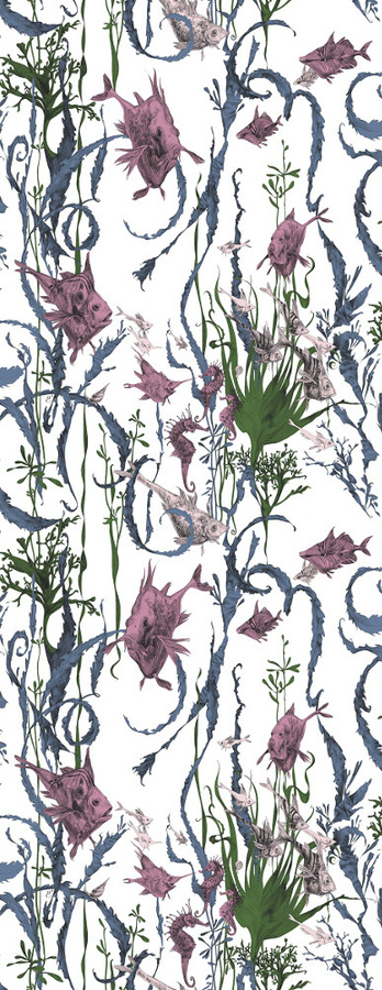 Edmond Petit Wandtapete Jardin Marine RM115-02 in Pink und Multicolour mit floralem und maritimem Design - Bild 1