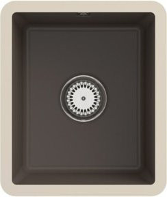 Villeroy & Boch Unterbauspüle Subway 45 SU in Grau mit Ablaufgarnitur und Handwaschbecken aus CeramicPlus - Bild 1