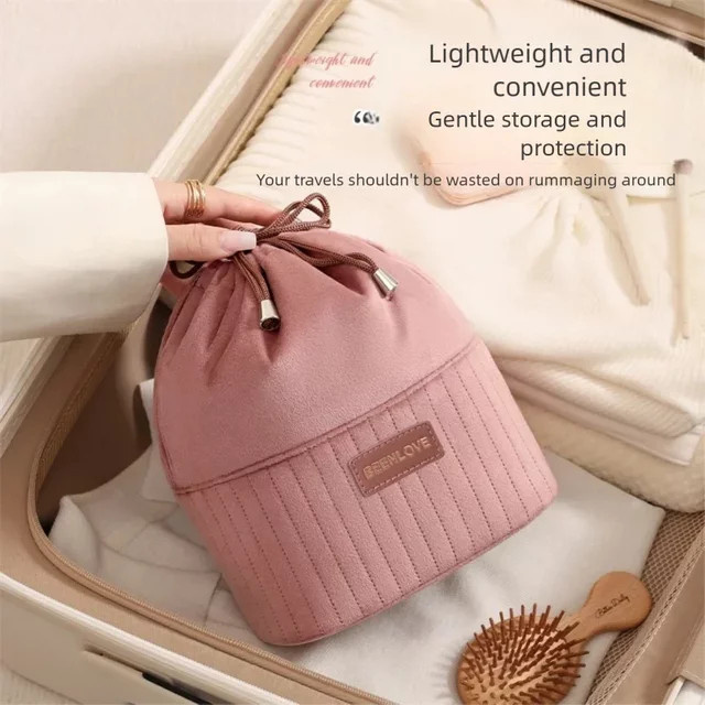 CELIROSR Kosmetiktasche aus Samt, Reise-Make-up-Tasche Organizer - Bild 1