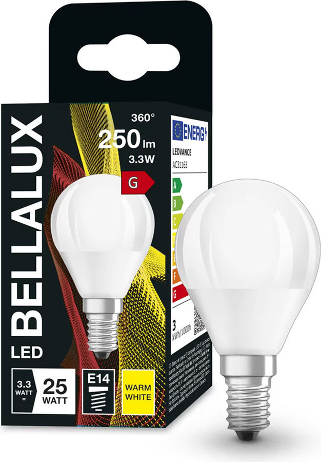 BELLALUX LED Classic P LED-Lampe E14 3,2W Warmweiß 2700K Birnenform - Bild 1