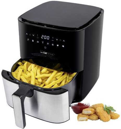 Clatronic Heißluftfritteuse FR 3782 H in Edelstahl und Schwarz mit Umluft-Funktion - Bild 3