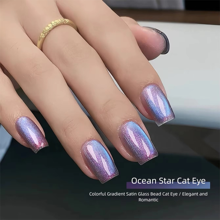 MIANEL Sea of Stars Katzenauge Gel-Nagellack, 10 ml, Regenbogenfarben, Satin - Bild 3