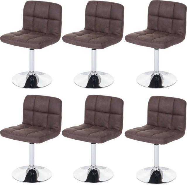 MCW Esszimmerstuhl Cadiz 6er-Set Vintage Dunkelbraun mit Stoffbezug und 360 Grad Drehsitz, B/T/H: 48 x 50 x 78 cm - Bild 1