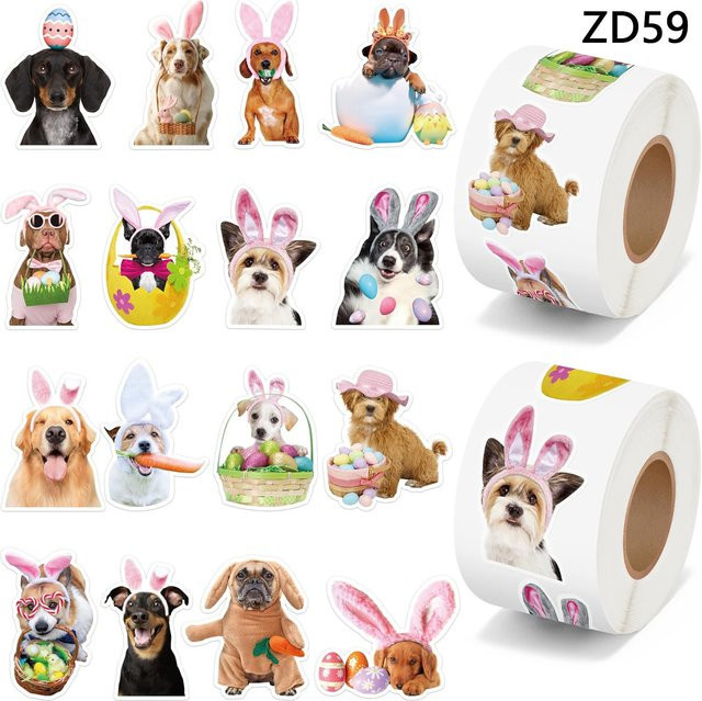 GOGOTU Hund Urlaub Dress Up Party Cartoon Aufkleber, 500 Stück - Bild 1