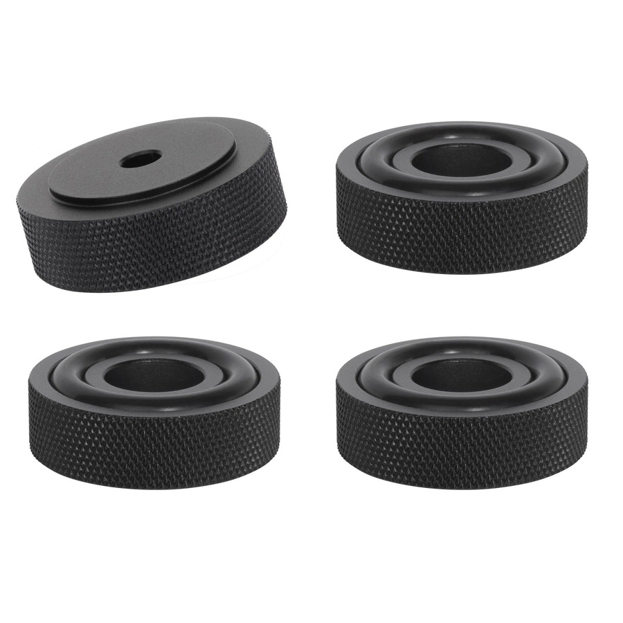 Dynavox Gerätefüße mit Rändelung aus Aluminium in Schwarz Ø 30 mm, 4 Stück - Bild 2