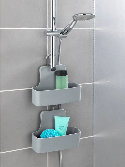 Wenko Duschcaddy Barcelona aus Kunststoff in Grau, B/T/H: 26 x 24 x 9 cm - Bild 1