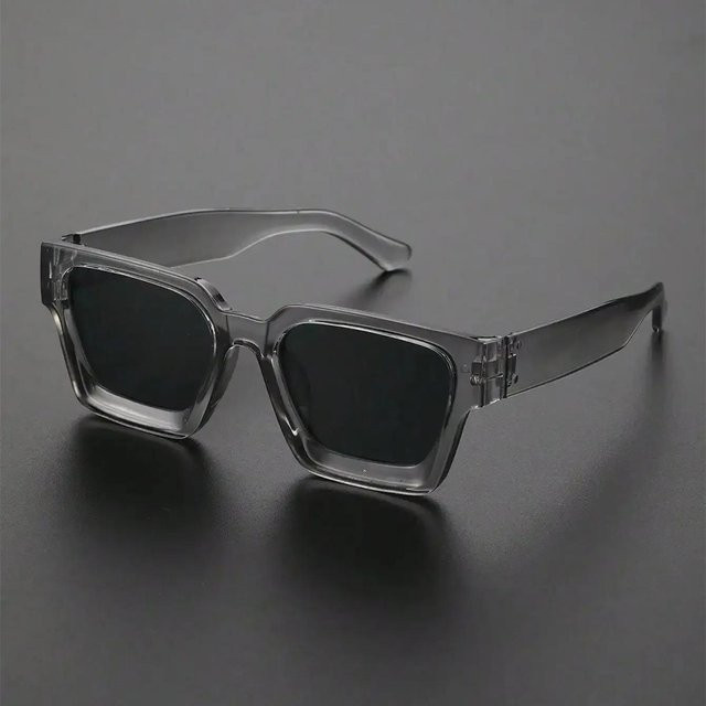 Yiran Health & Beauty Sonnenbrille, Quadratisch, Kunststoff, Vollrand, grau, Herren - Bild 1