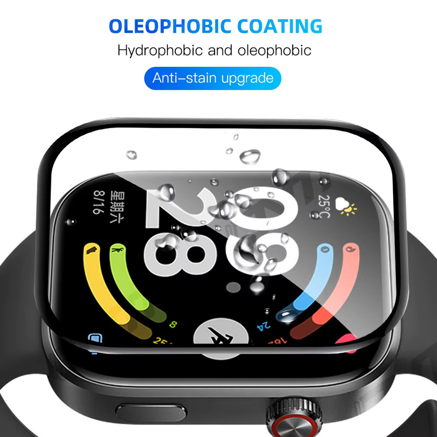 ONM Schutzhülle + Displayschutzfolie für Redmi Watch 6, Silikon, Schwarz, Unisex - Bild 2