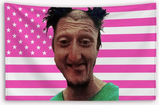 Wandteppich mit amerikanischer Flagge von Daniel Larson Decay, Mehrfarbig, B/H: 60 x 40 cm - Bild 1