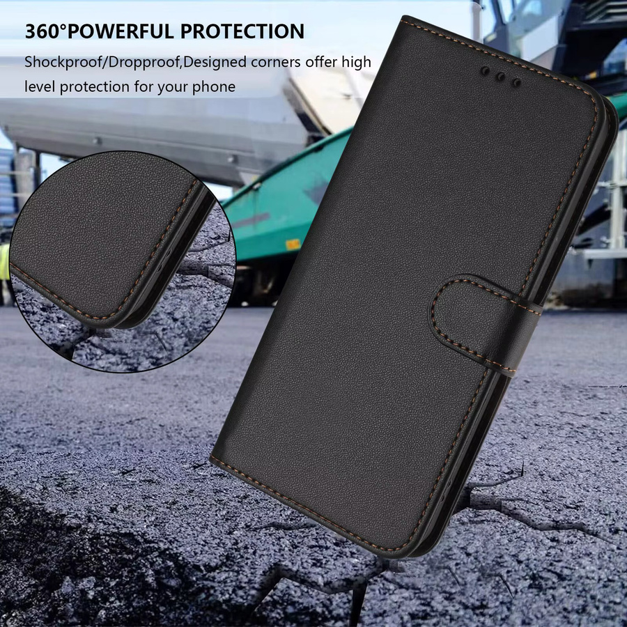 Einfarbige PU-Leder-Schutzhülle mit Kartenfächern und Lanyard für Samsung Galaxy A17 A37 A57 A36 A56 M36 A55 M56 A07 A06 in Blau oder Schwarz - Bild 2