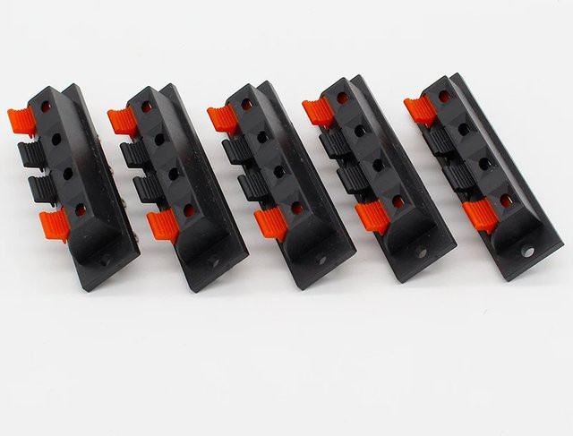 ELECAPITAL 5 Stück Push-In Lautsprecher-Terminals mit 4 Positionen in Schwarz - Bild 1