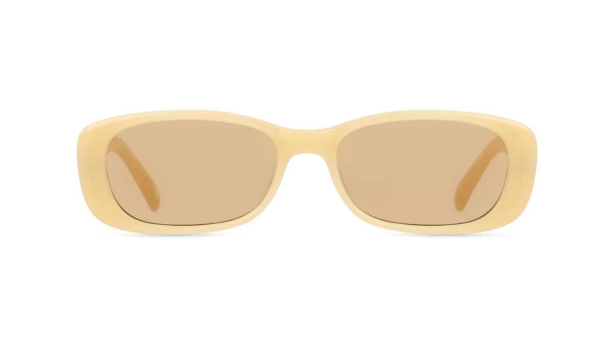 Le Specs UNREAL Sonnenbrille, Vollrand, quadratisch, Kunststoff, Unisex, beige - Bild 1