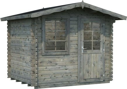 Blockbohlenhaus Emma von PALMAKO aus Holz in Grau, B/H/T: 290 x 222 x 200 cm - Bild 1