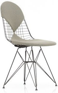 Vitra Wire Chair Dkr 2 aus lackiertem Stahl in Schwarz und Multicolour mit Kissen - Bild 1