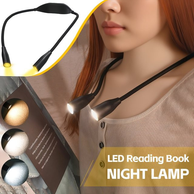 KDULIT LED-Nackenleselampe in Schwarz mit flexiblem 360 Grad Arm und Touch-Bedienung - Bild 1