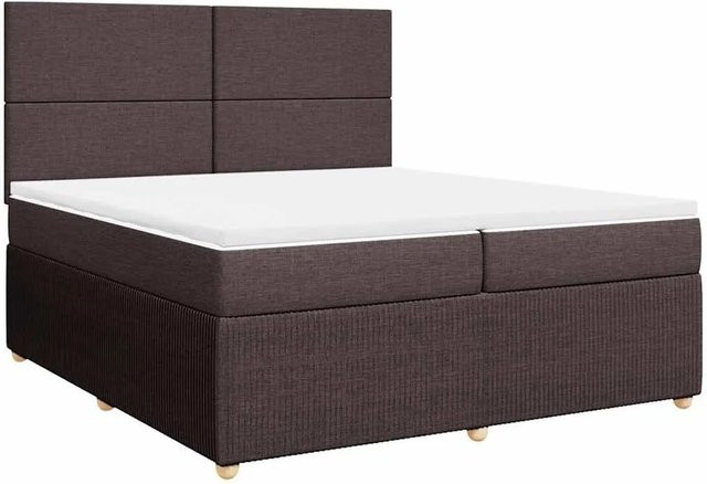 vidaXL Boxspringbett mit Matratze Hybrid-Design in Dunkelbraun B/T: 200 x 200 cm - Bild 1