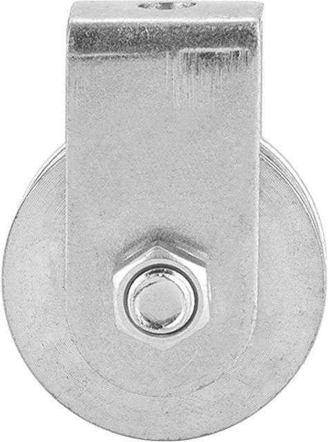 Meterk Flaschenzug mit schwenkbarer Rolle für Drahtseile, 0,3 Tonnen, Silber - Bild 1