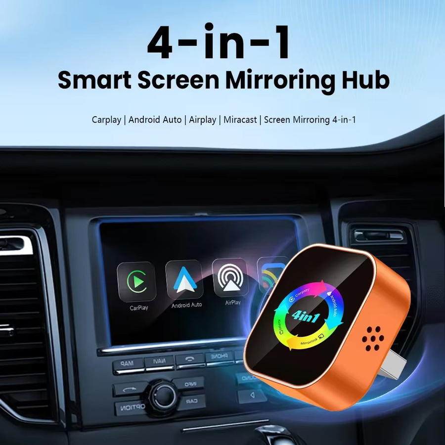 CarRock 4-in-1 Carplay-Adapter mit Android Auto, Mirror Link und WLAN als kabellose Smart Mini AI Box für USB Plug-and-Play - Bild 3