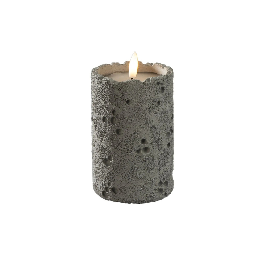 Konstsmide LED-Kerze in Betonoptik für Innen, Grau, Durchmesser: 8 cm, Höhe: 12 cm - Bild 2