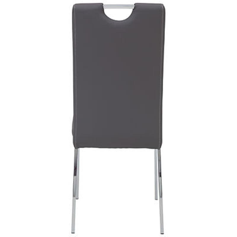 4er Set Stühle Hela in Grau aus Kunstleder, B/H/T: 43 x 100 x 64 cm - Bild 4