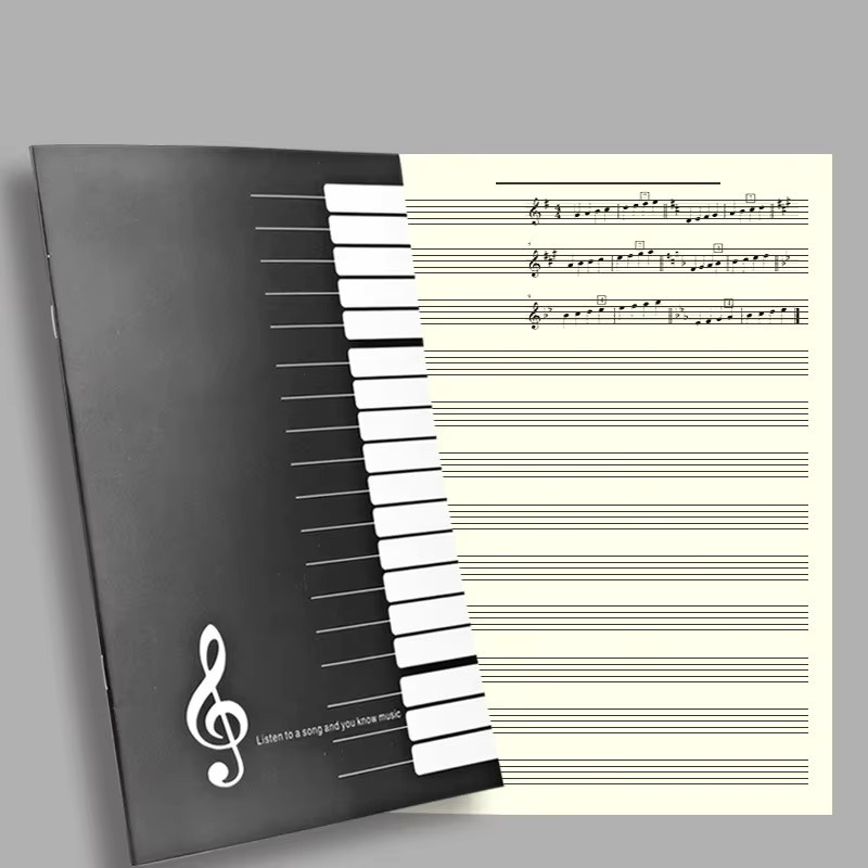 Spiralnotizbuch für Noten und Musikmanuskripte mit 18 Seiten, Softcover, Schwarz - Bild 2