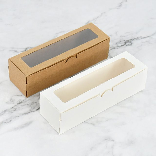 5 Stück Macaron-Boxen mit klarem Fenster in Weiß für Gebäck und Geschenke - Bild 1