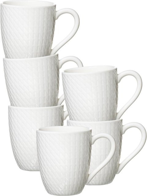 Ritzenhoff & Breker Kaffeebecher Saphir aus Porzellan, Weiß, 6er Set, 320 ml - Bild 1