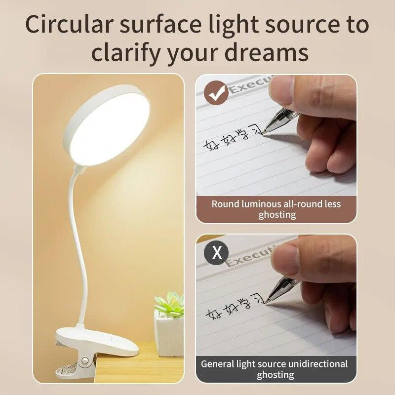 TianJinGeErLiShangMaoYouXianGongSi LED Clip-On Tischlampe mit USB-Ladefunktion, dimmbar, weiß - Bild 3