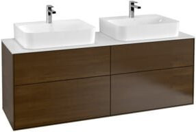 Villeroy & Boch Waschtischunterschrank Finion Wandmontiert mit Schubladen in Walnuss Veneer, B/T/H: 160 x 60,3 x 50,1 cm - Bild 1