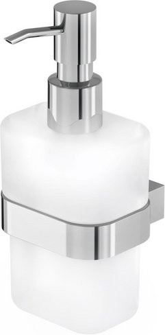 LENZ Seifenspender AURA in Chrom und Silber mit Pumpe zur Montage durch Kleben oder Bohren - Bild 1