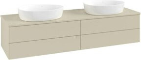 V&B Waschtischunterschrank Antao mit Beleuchtung, Farbe: Silbergrau lackiert, B/T: 160 x 50 cm - Bild 1